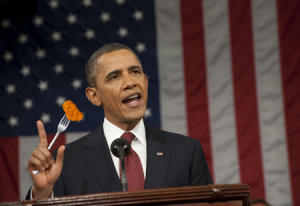 Obama reaches across the aisle with cashew chicken 